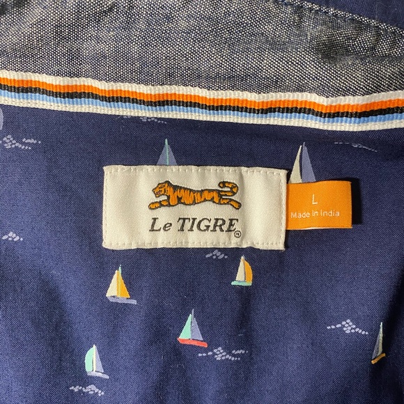 Casual Button Down Boat Design Short Sleeve Shirt - Picture 3 of 5